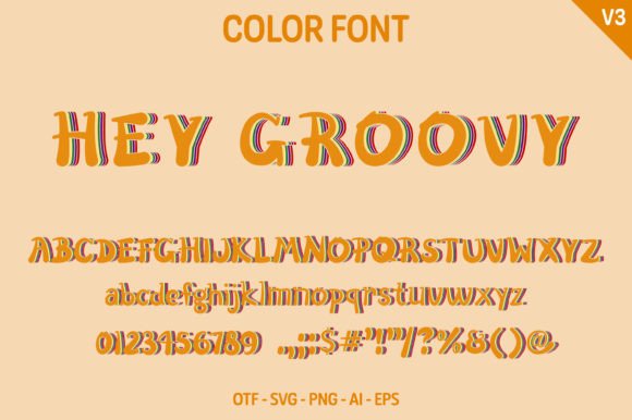 Hey Groovy V3: A Retro Color Font for Playful Digital Branding